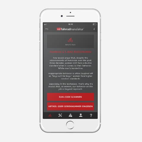 vsf fahrradmanufaktur Bike-App - Wartung